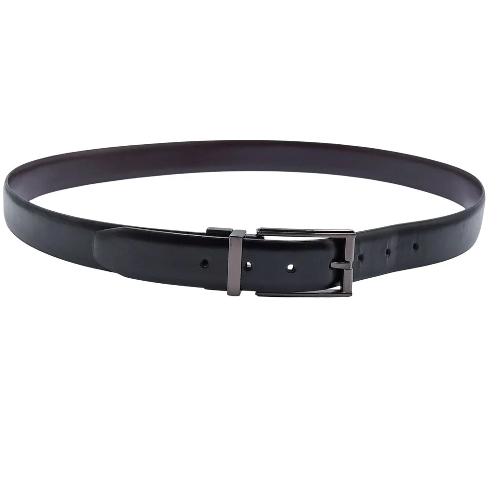 Kenneth Cole Reaction Belt Mens 42 Black Brown Reversible Gunmetal‎ Buckle PKH